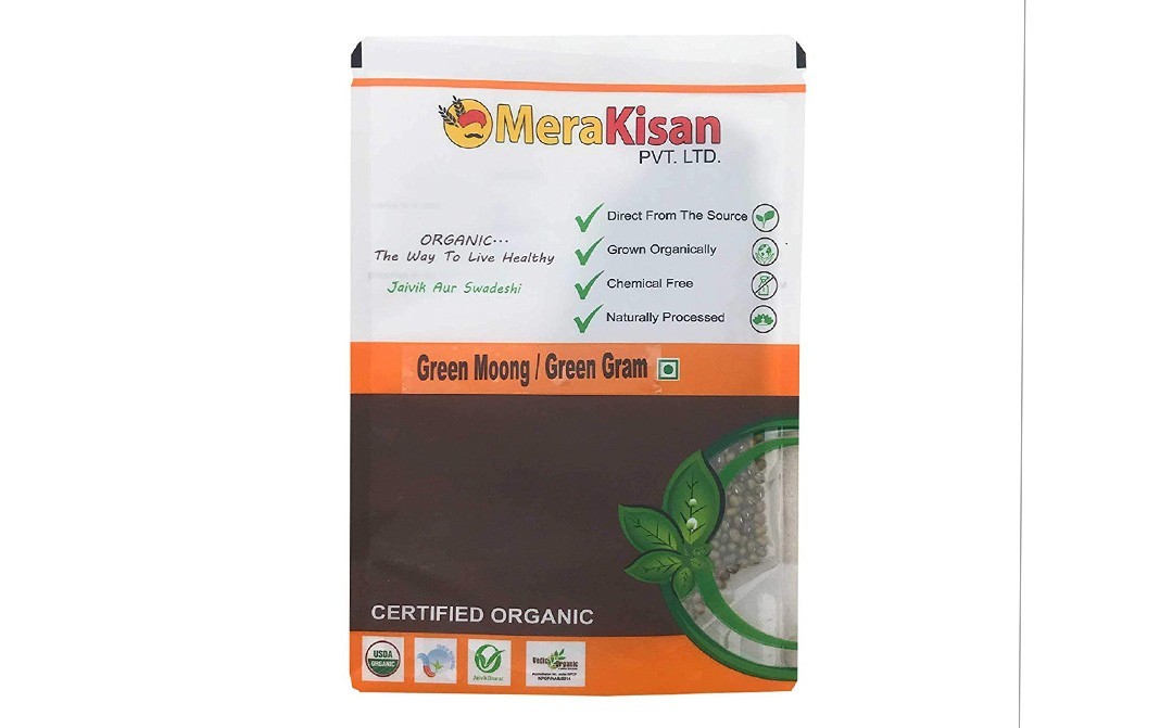 MeraKisan Organic Green Moong / Green Gram   Pack  500 grams